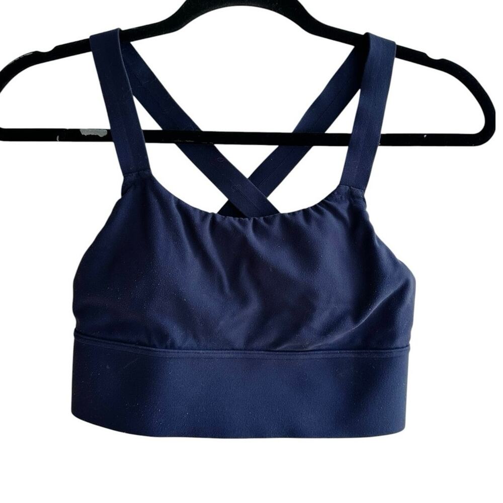 Athleta Warrior Longline Sports Bra Navy Blue XS